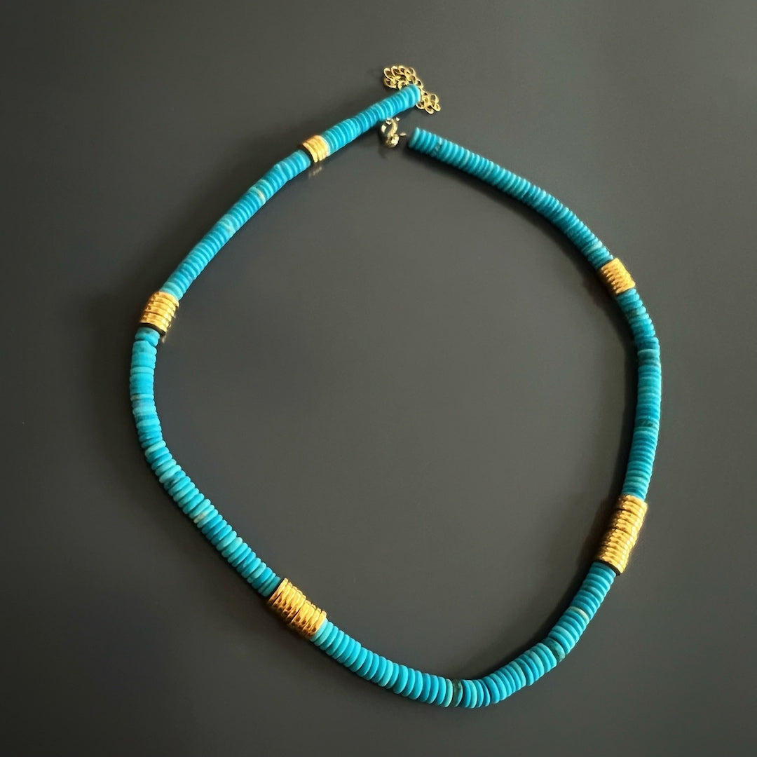 Harness the Power of Turquoise - Handmade Choker Necklace for Positive Vibes and Inner Harmony.