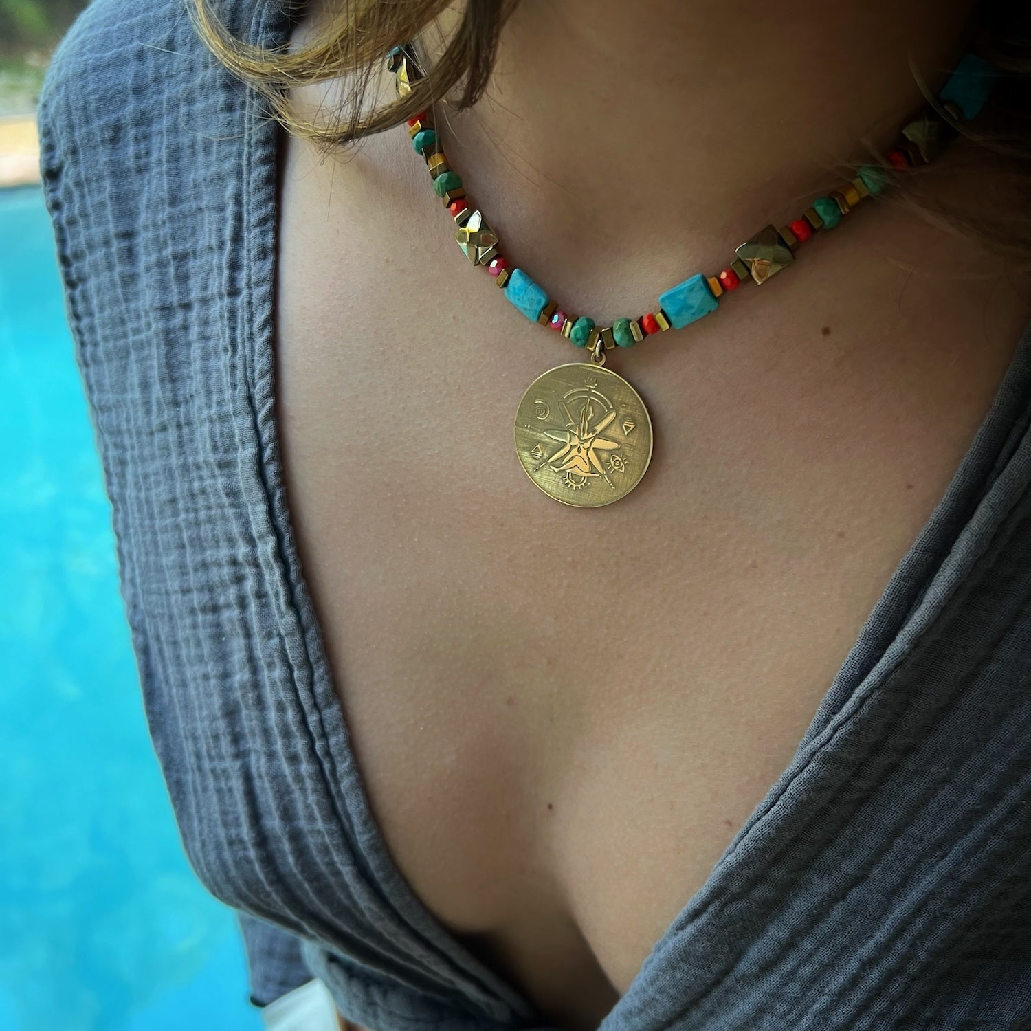 Channeling Positive Energy - Our model showcases the See The Good Unique Necklace.