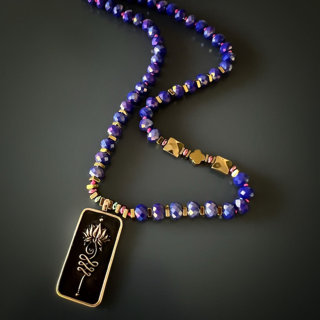 Elegant necklace showcasing the Unalome pendant, a symbol of self-discovery and the journey to enlightenment.
