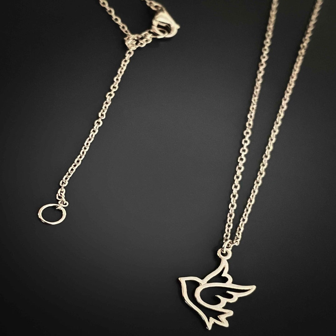 The Silver Bird Necklace is a perfect blend of elegance and symbolism, featuring a flying bird pendant on a sterling silver chain, symbolizing hope and new beginnings.