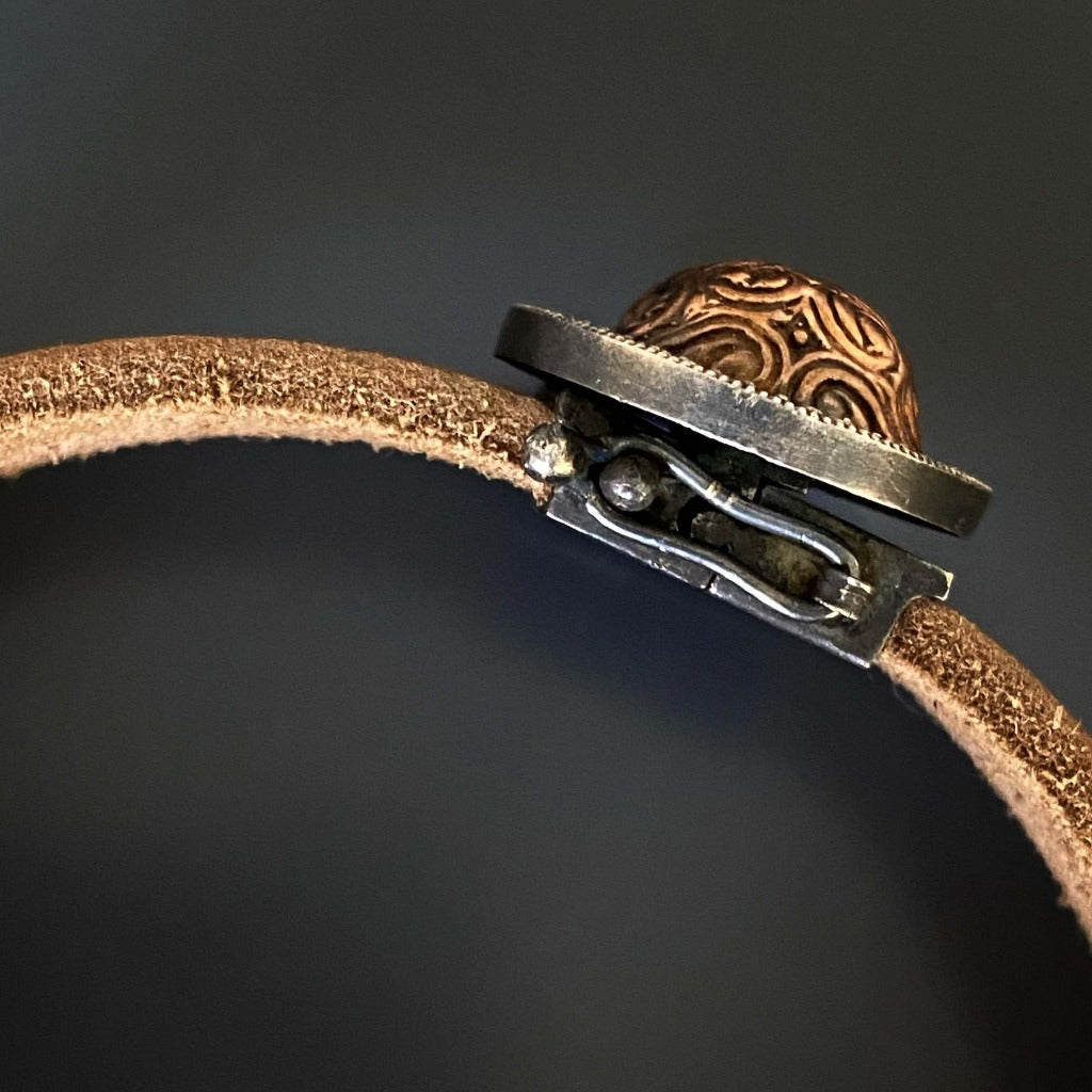 Artisan Craftsmanship - Skull Leather Bracelet.