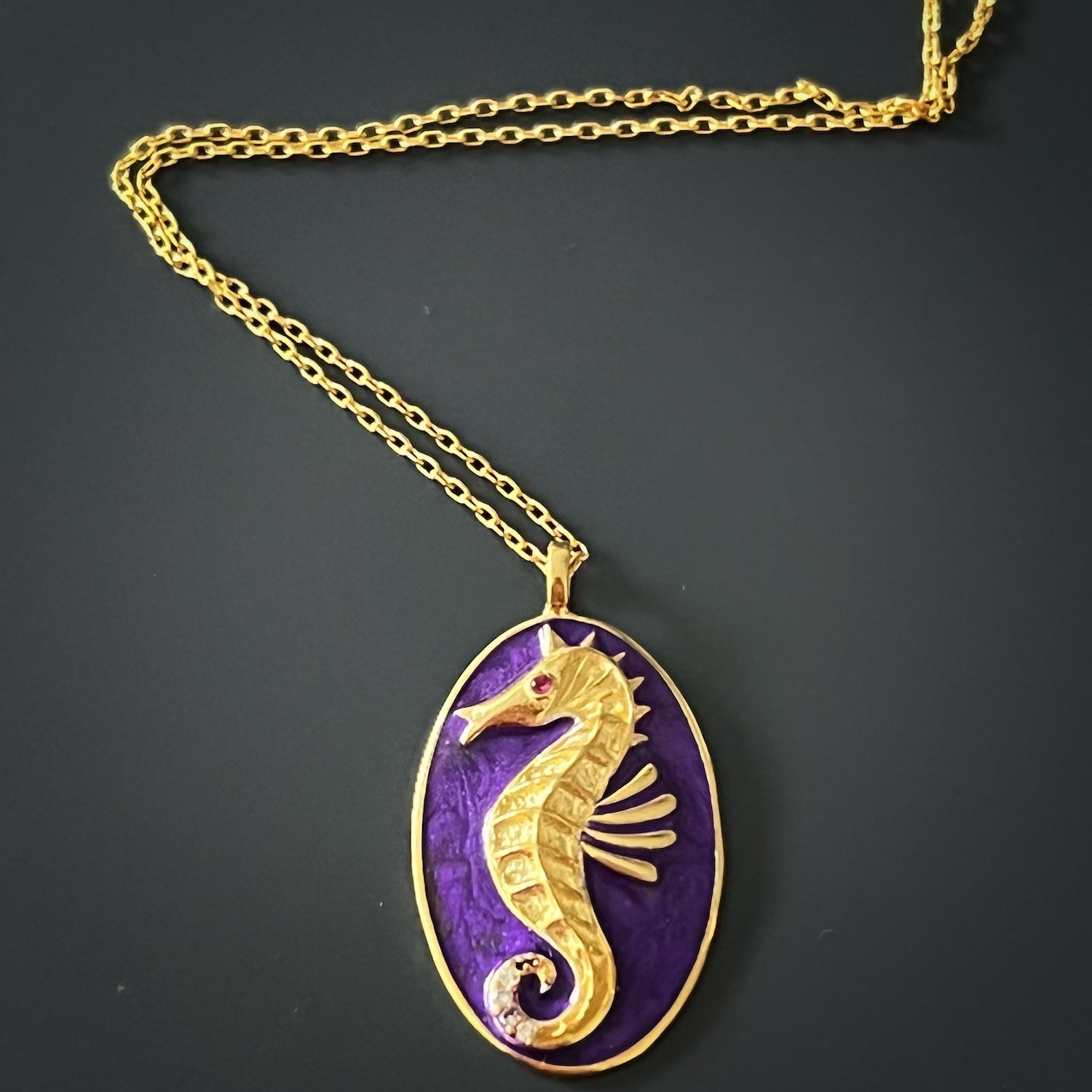 The Spirit Animal Seahorse Necklace, a symbol of strength and creativity, capturing the mystical allure of these enchanting creatures.