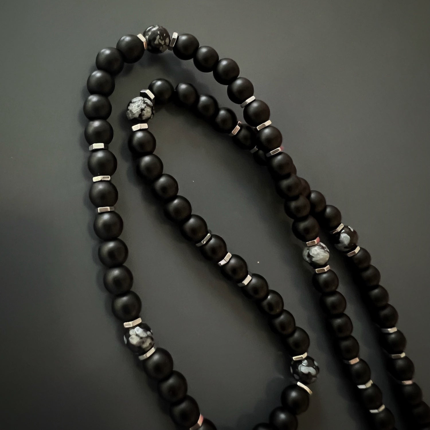 BLACK ONYX WITH SWAROVSKI CRYSTALS NECKLACE – Le Obsession Boutique