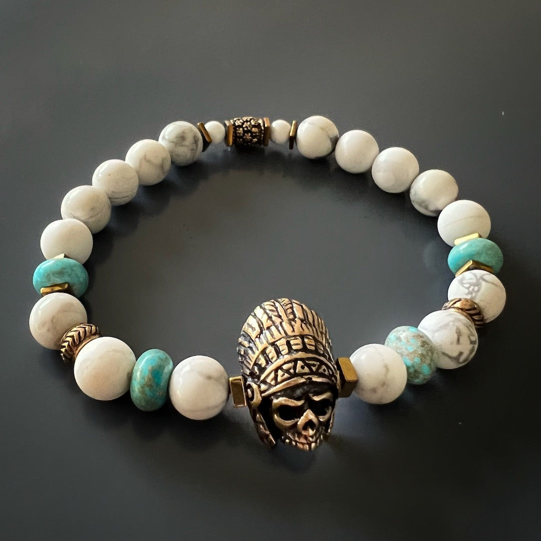 Turquoise and White Howlite Stones - Symbolic Bracelet.