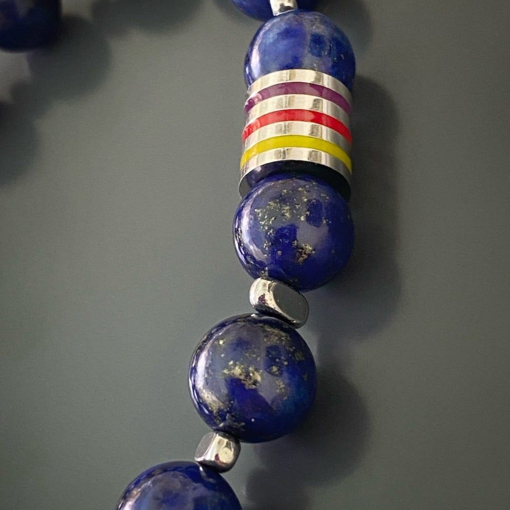 Golden Flecks - Lapis Lazuli Beads Detail.