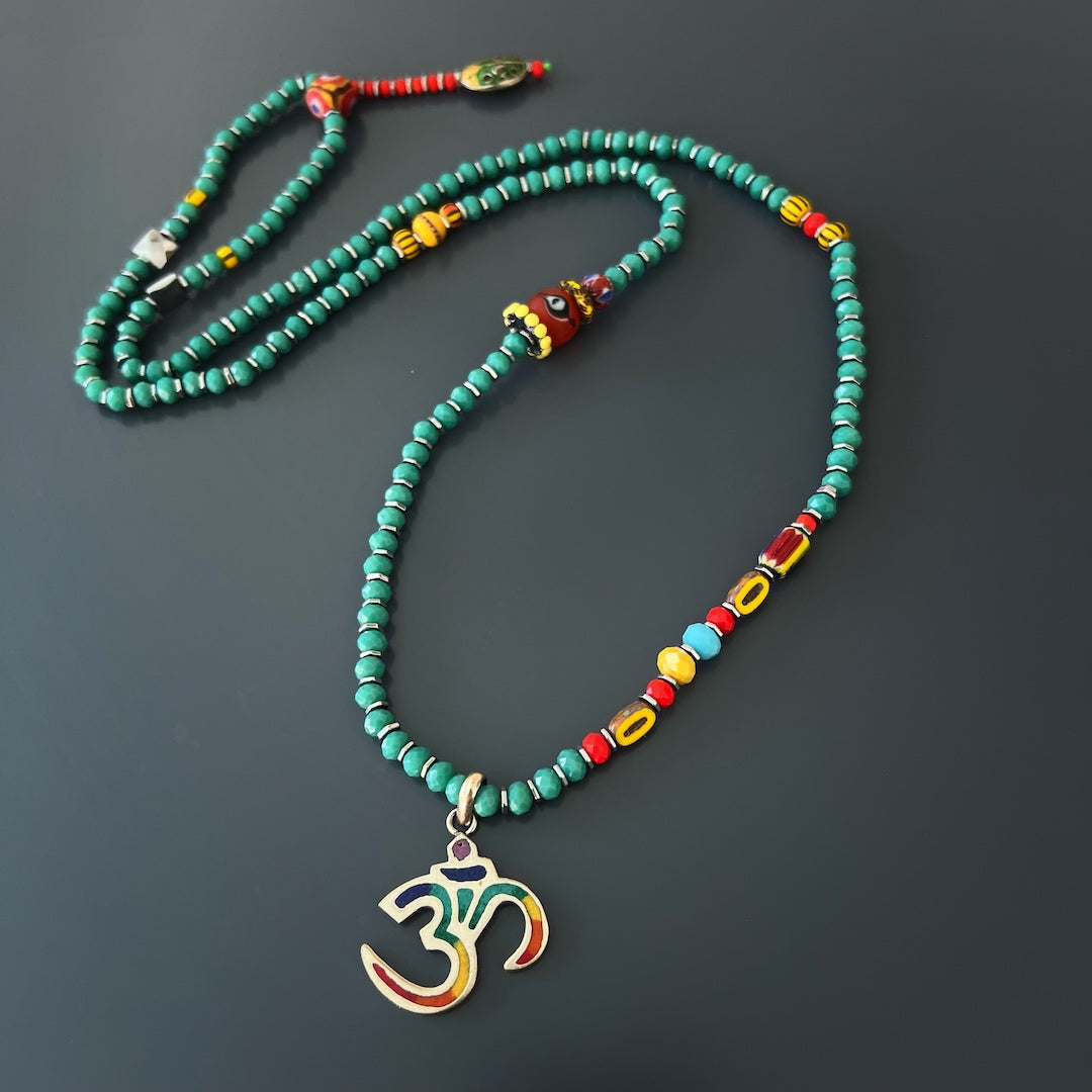 Find balance and protection with the Summer Vibes Yogi Necklace&#39;s colorful crystal beads.