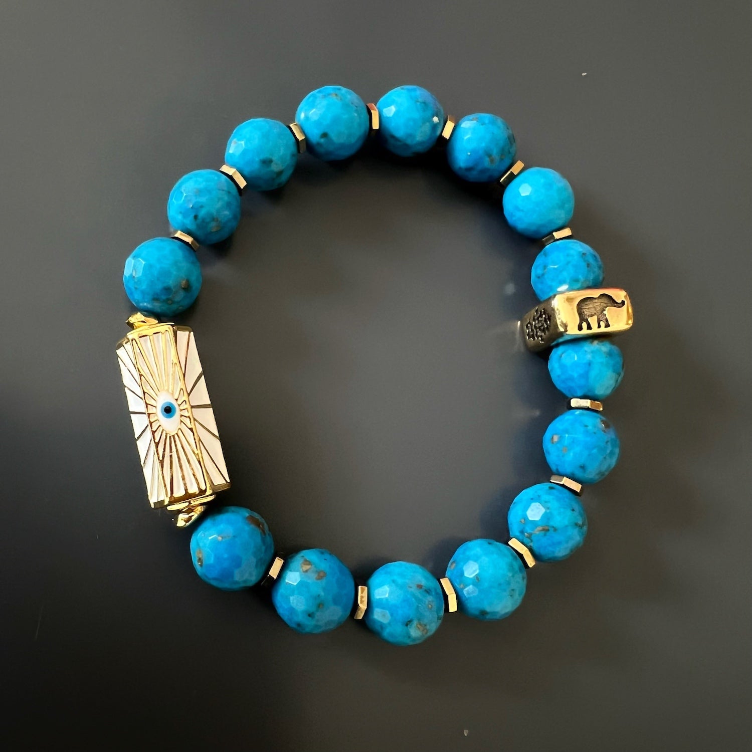 Elevate your style and attract positive energies with the Turquoise Luck and Protection Bracelet, a meaningful and elegant accessory.