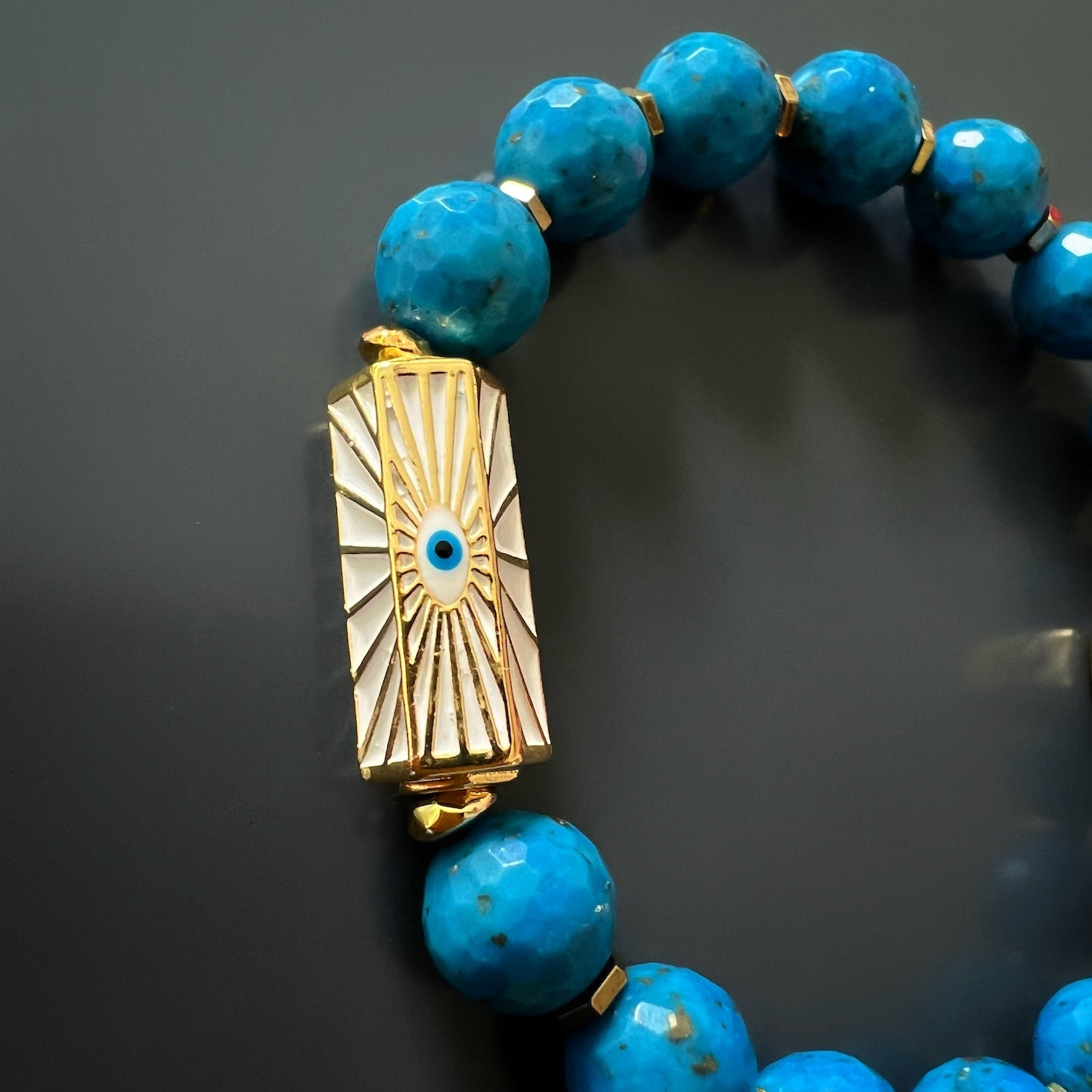 Experience the power of luck and protection with the Turquoise Luck and Protection Bracelet, a handcrafted piece designed to safeguard against negative energy.