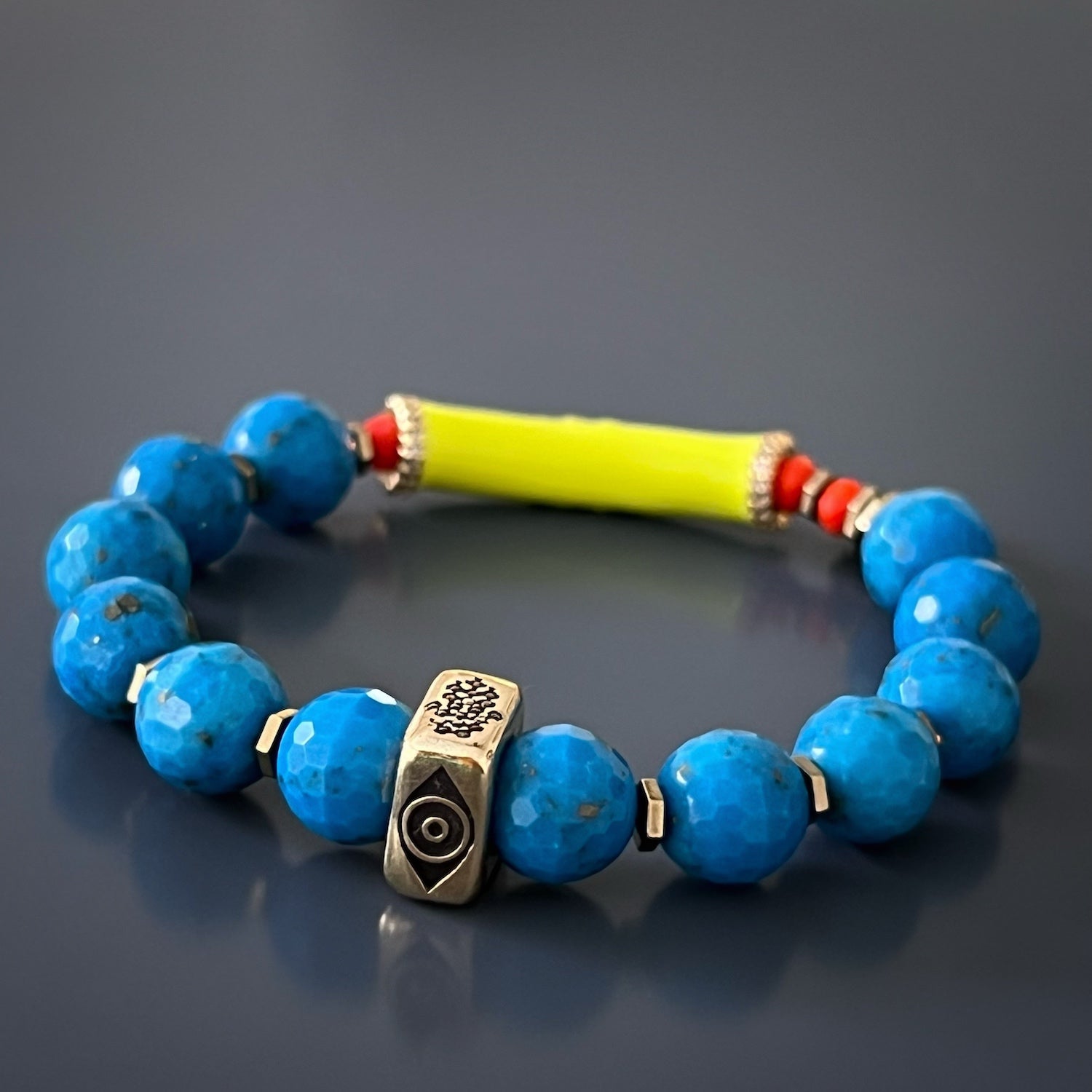 Elevate your style and embrace protection with the Turquoise Unique Protection Bracelet, a handcrafted piece of meaningful jewelry.