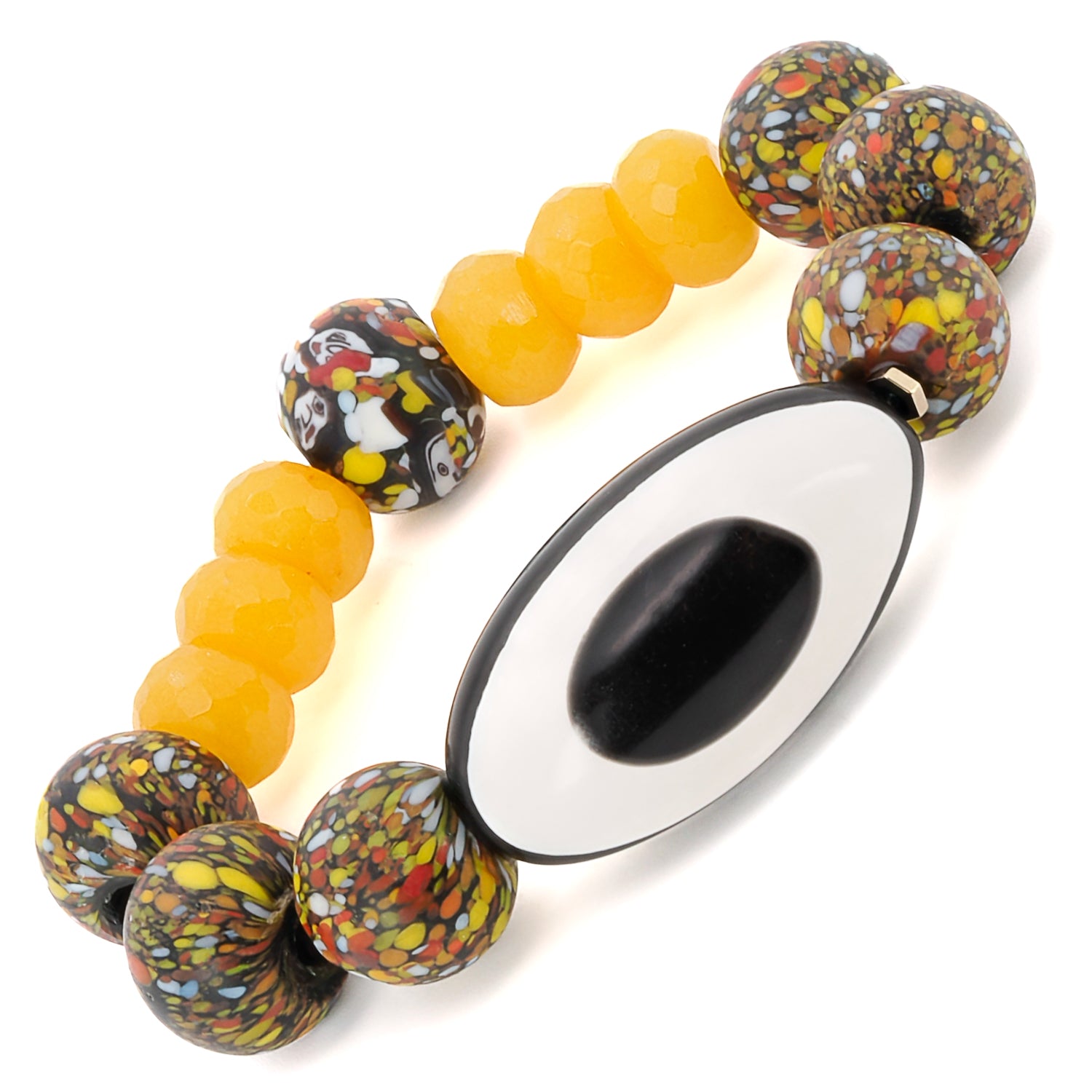 Handcrafted African Chunky Eye Bracelet with Bold African Beads