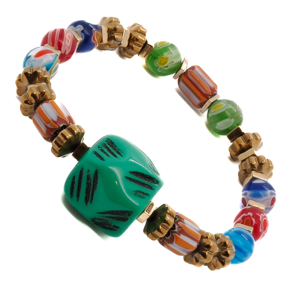 Handmade African Colors Women Bracelet; unique combination of African and Nepal beads
