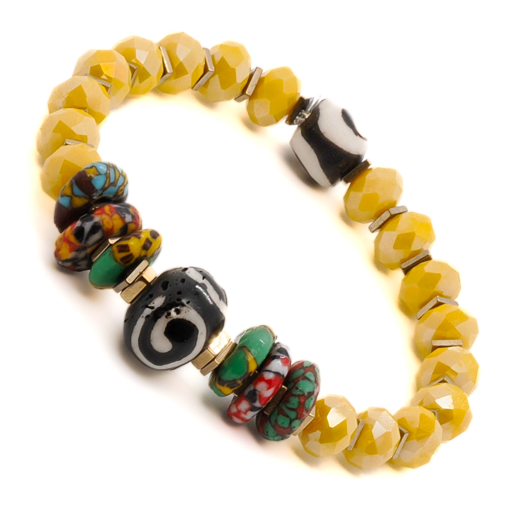 African Yellow Women Bracelet; a stylish and versatile accessory that can be worn with any outfit