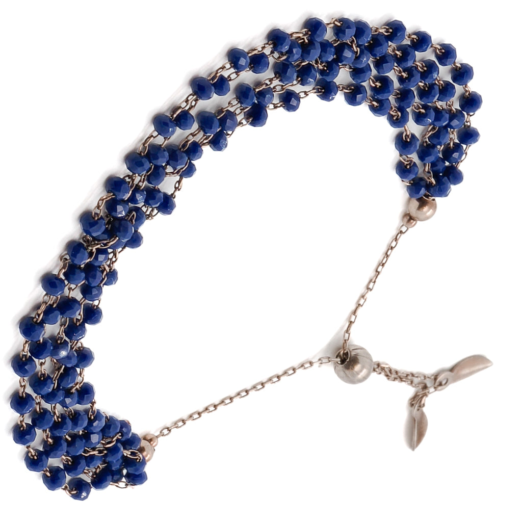 Lapis Lazuli Stone Alexa Bracelet - Vibrant blue beads on rose gold plated chains for a stylish look.