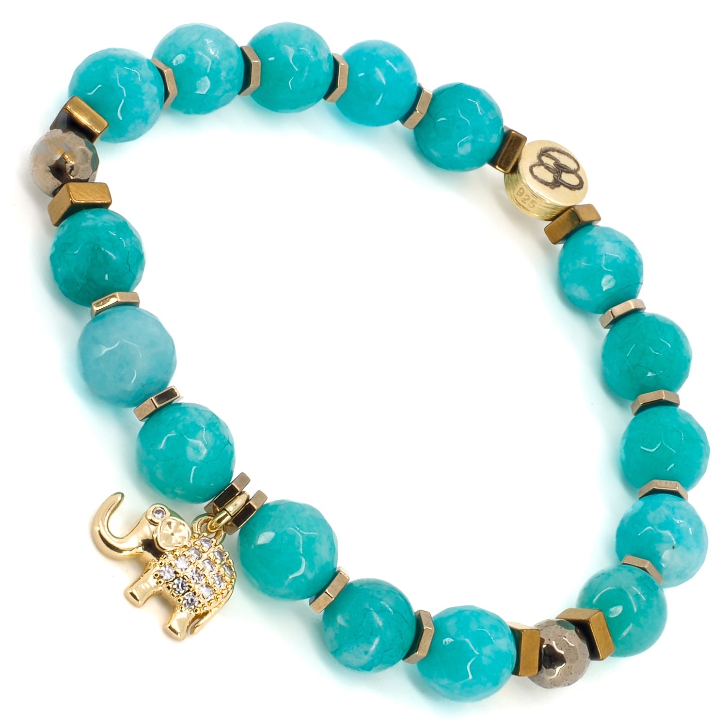 Stunning Amazonite stone beads and sparkling zircon stones create a unique and meaningful piece