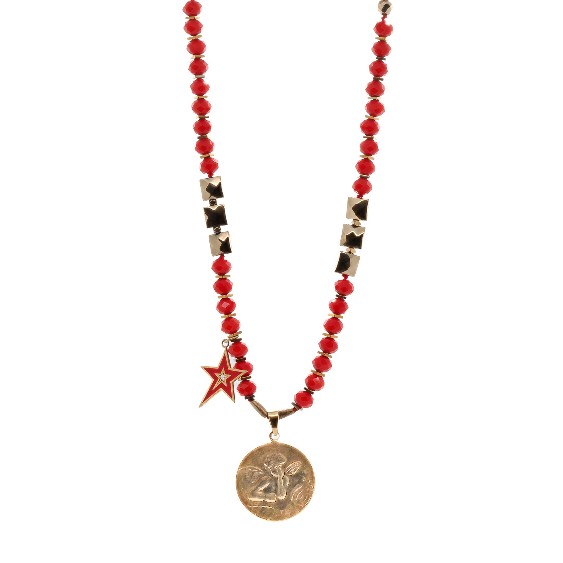 Add a touch of elegance and protection to your outfit with the Angel Protector Necklace