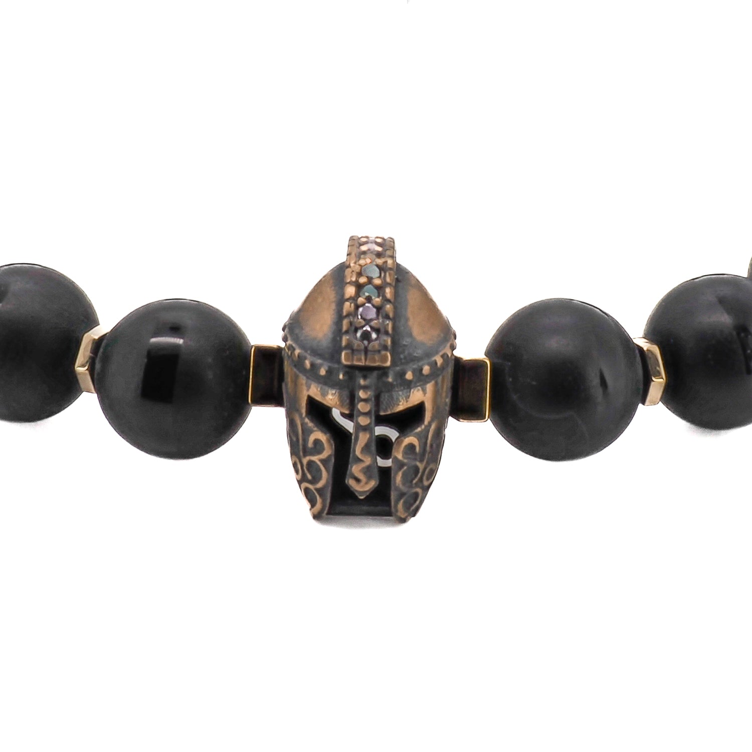 Unleash your inner warrior with this stylish Black Onyx Gladiator Bracelet.