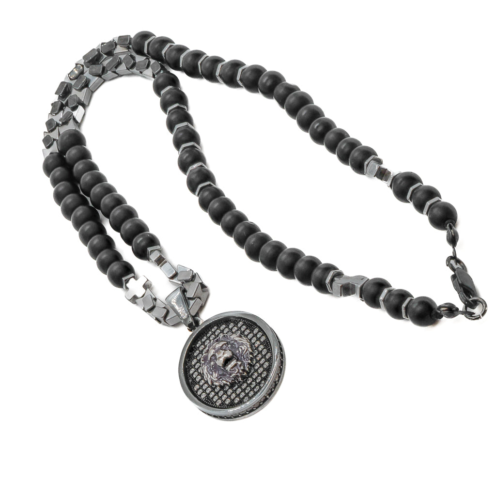 Men's Necklace Cross Pendant Beaded Chain Necklaces Black Glass Beads Hip  Hop Rosary Pray Jesus Christ Jewelry Amulet for Men Women G7A9 - Walmart.com