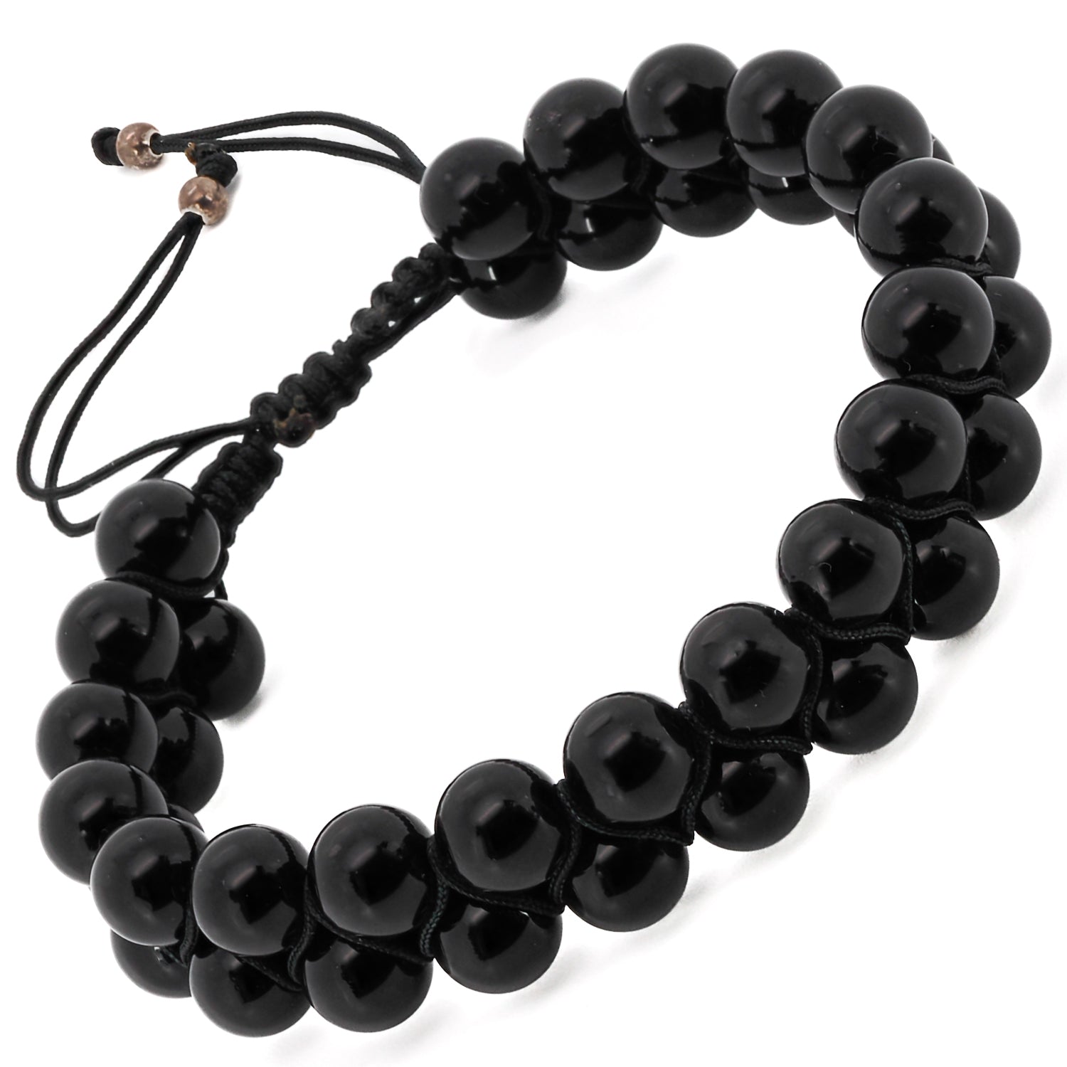 Sterling Silver Beads on Black Onyx Self Control Bracelet