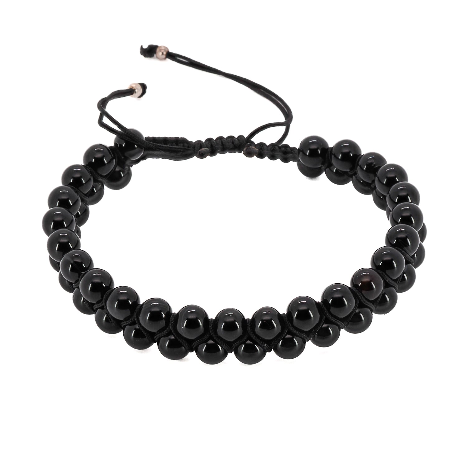 Close-up of Black Onyx Stone Beads on Self Control Bracelet