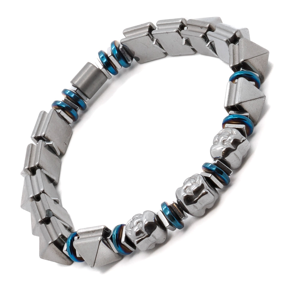 Hematite stone spacers add a touch of elegance and balance to the bracelet