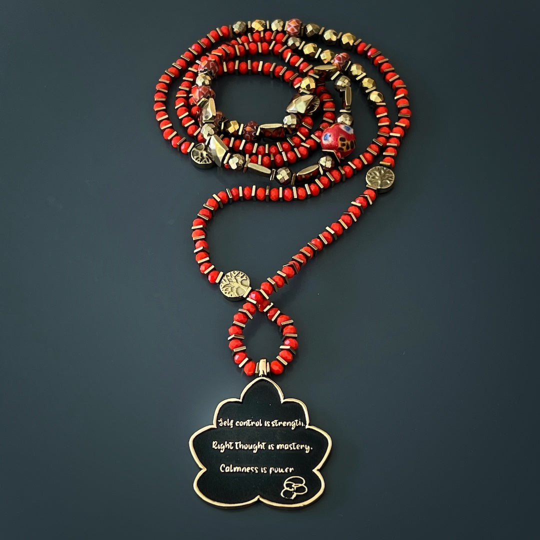 African beads add a vibrant and cultural element to the necklace
