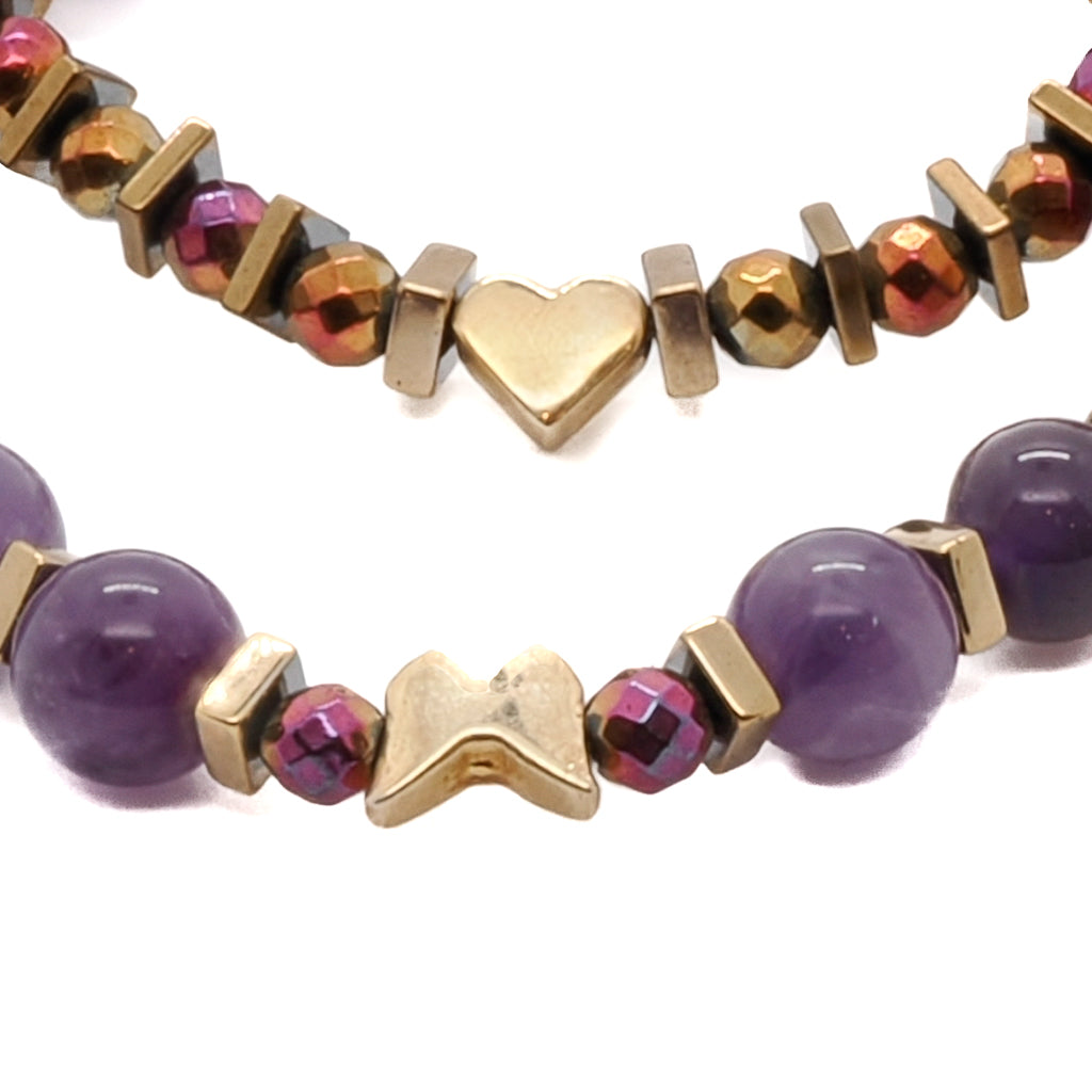 The gold color hematite stone spacers add a touch of elegance and sophistication to the design.