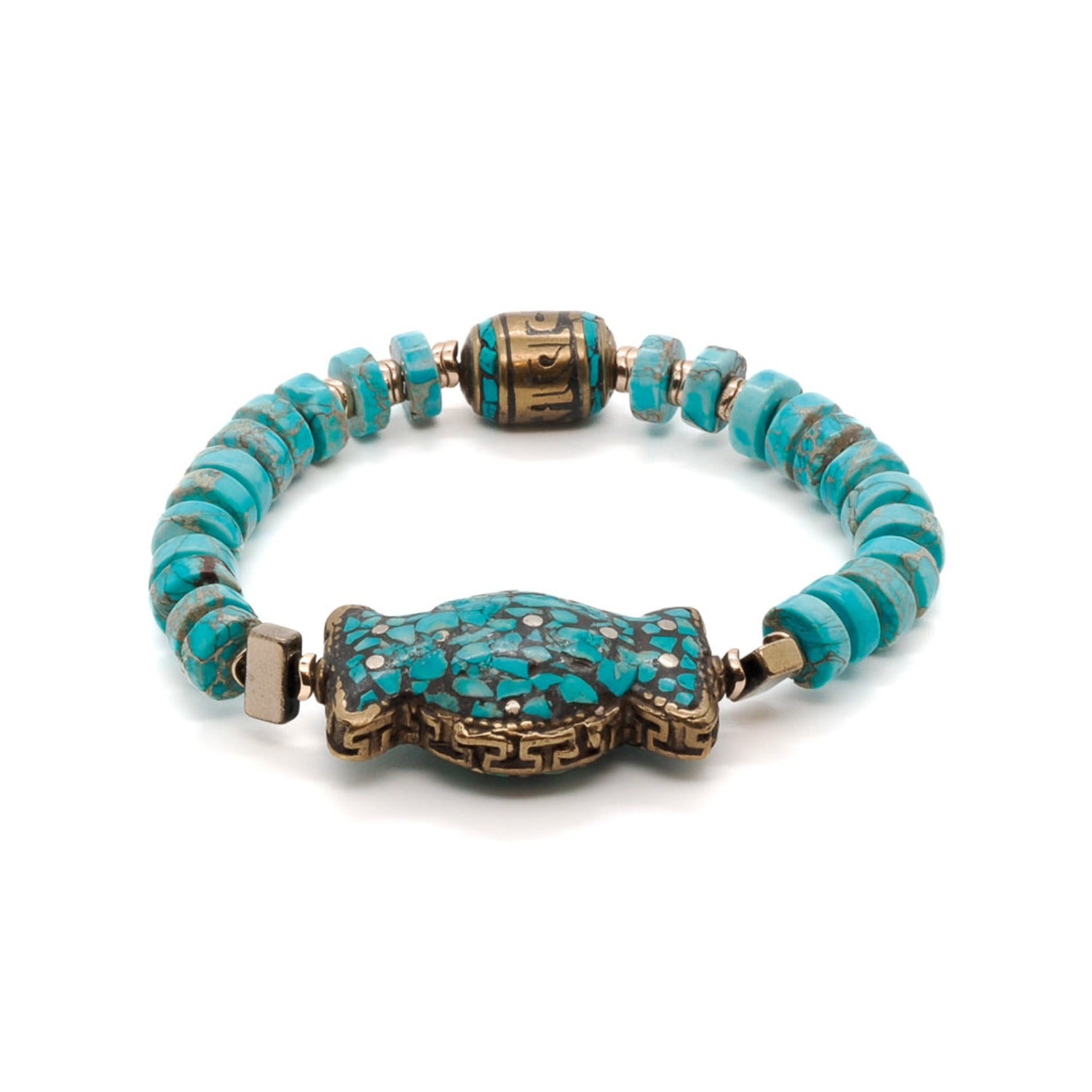 Cassandra Bracelet with turquoise and gold accents