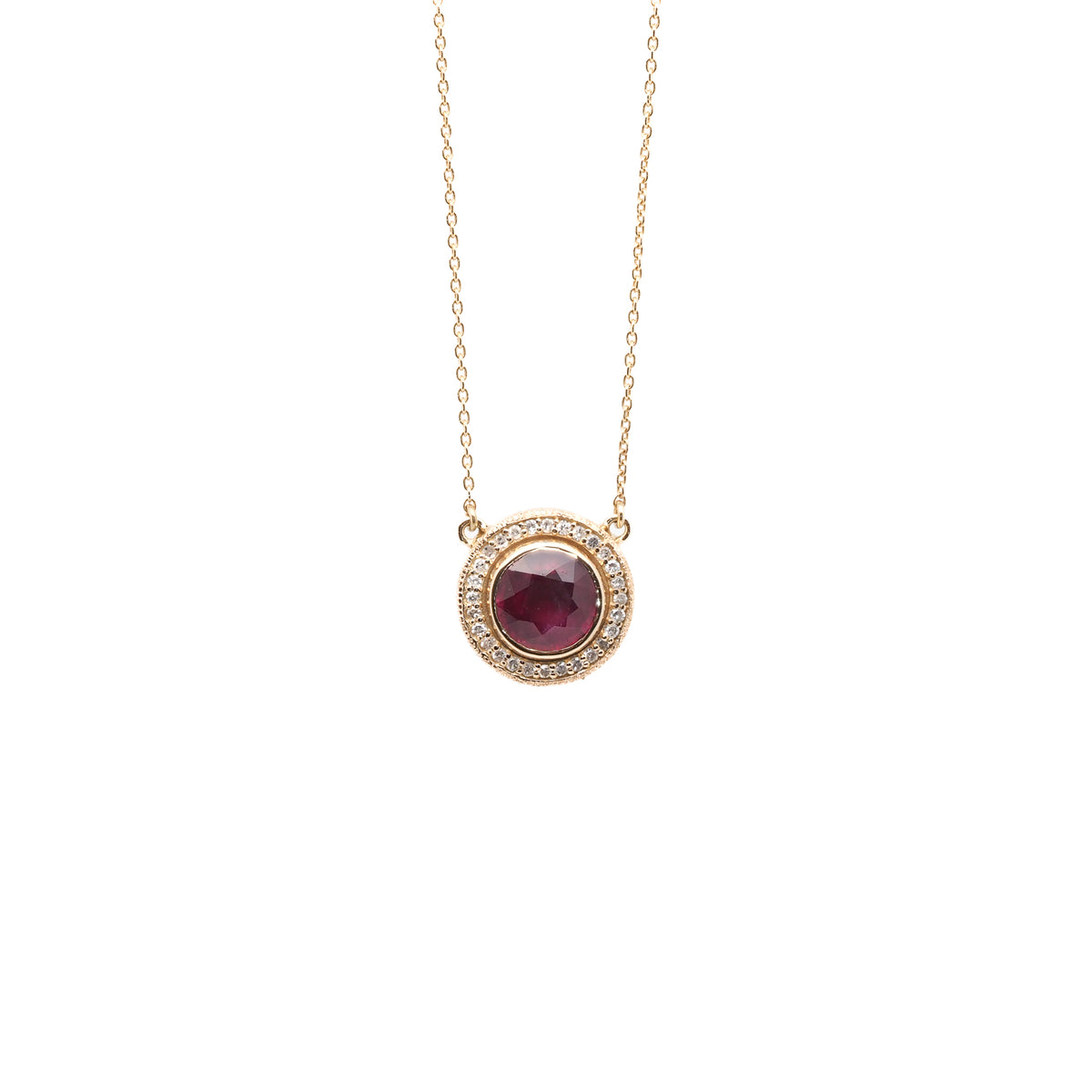 Elegant Ruby & Diamond Necklace | Handmade Luxury | Ebru Jewelry
