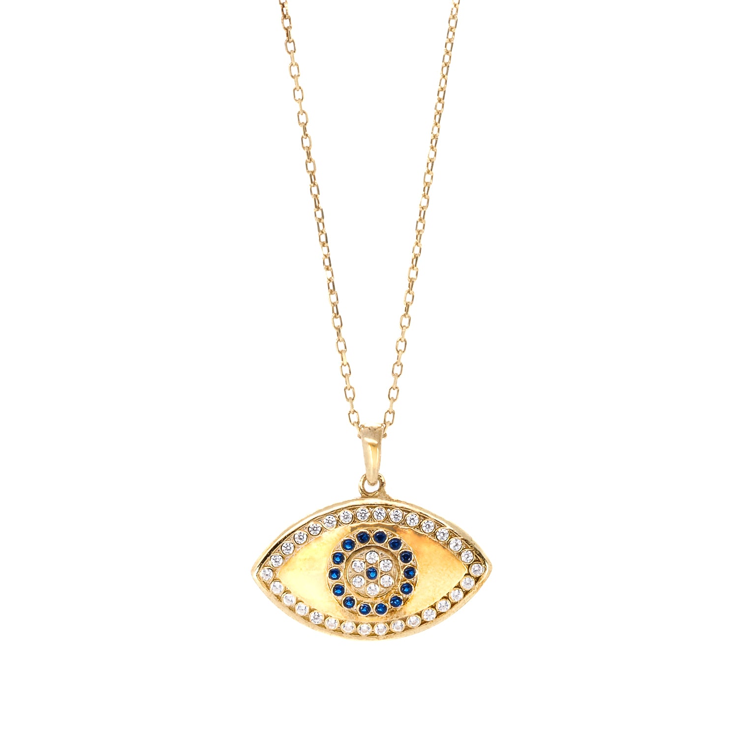 Eye of Power Necklace - Stylish and elegant handmade necklace with a mystic evil eye pendant and zircon stones, perfect for any occasion.