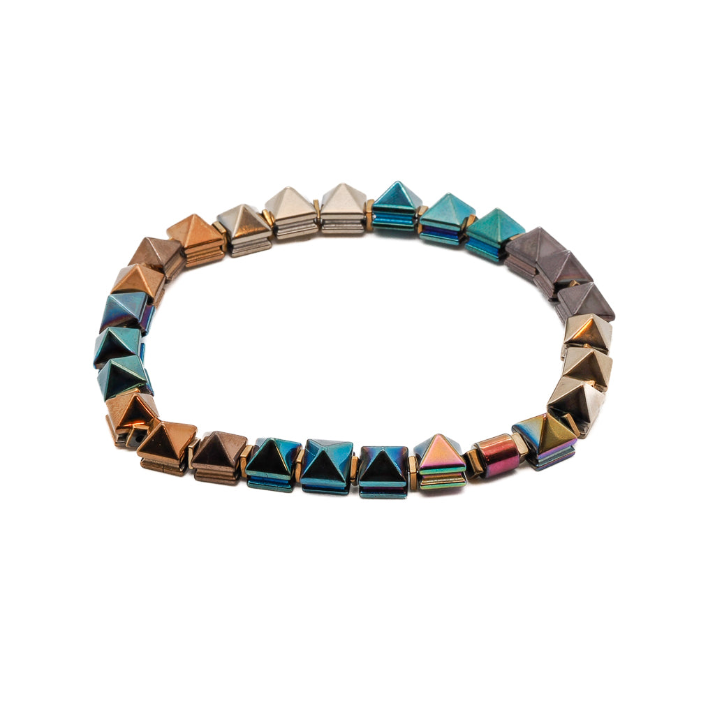 Fancy Ankle Bracelet - Handmade jewelry featuring colorful hematite stone beads for a striking and protective look.