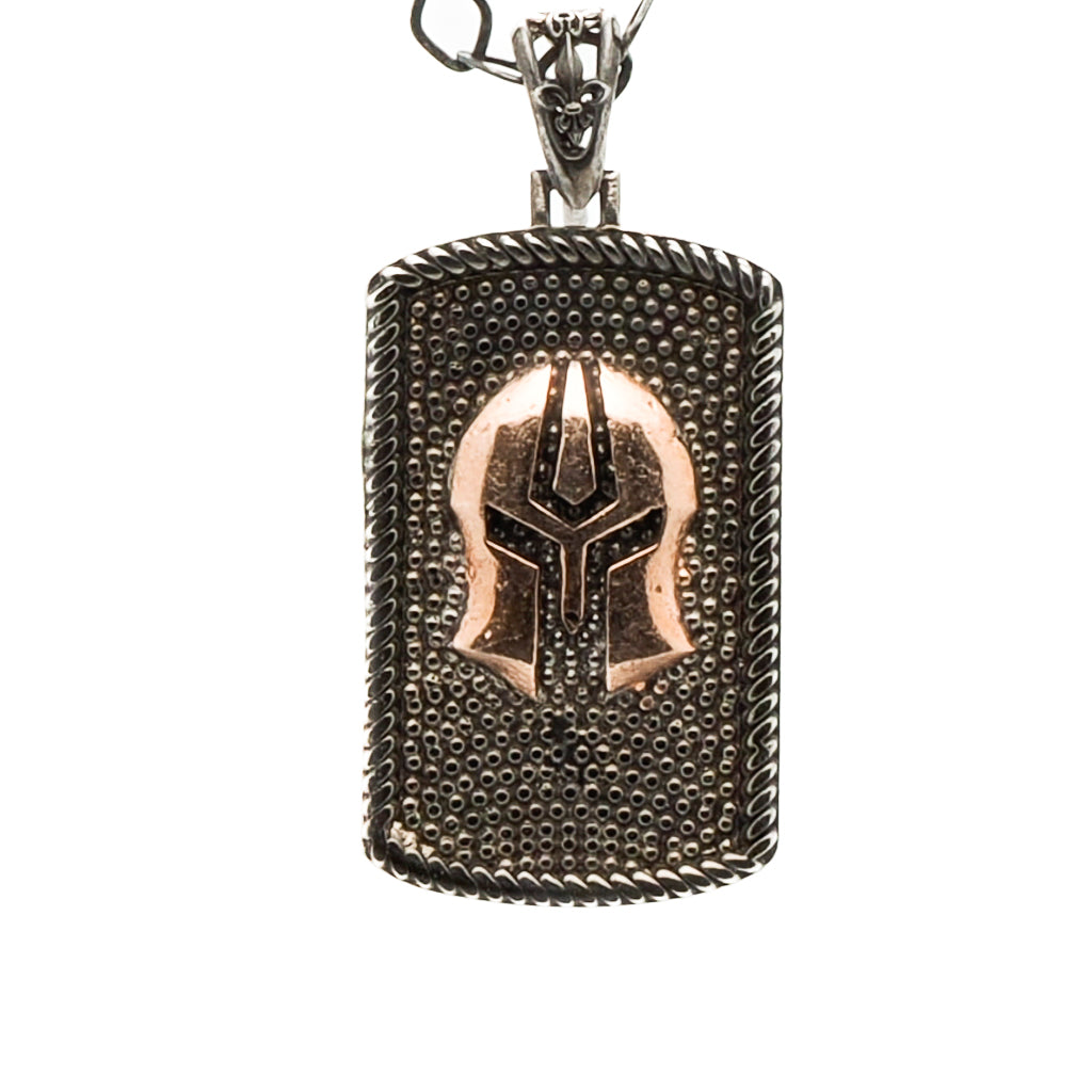 Handmade Gladiator Helmet Necklace - Unique accessory for men, crafted with attention to detail and featuring a sterling silver pendant in the shape of a gladiator helmet.
