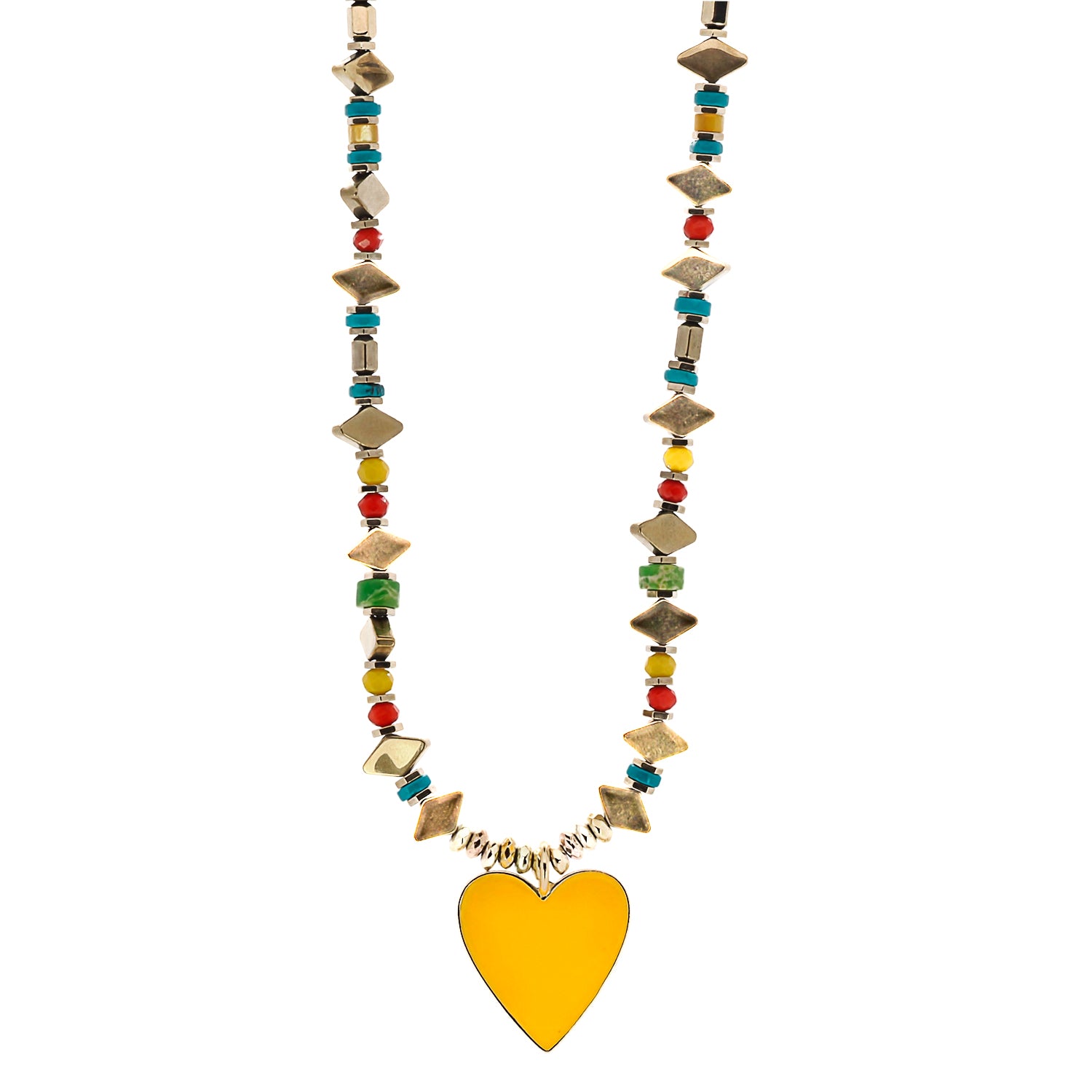 The Joyful Heartbeat Necklace is the perfect accessory to add a pop of color and cheer to any outfit. 