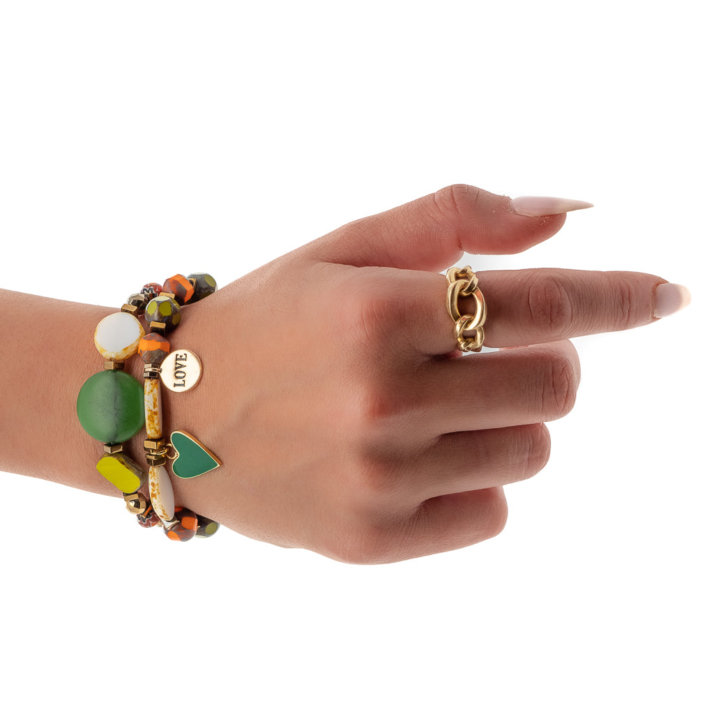 Enhance your style with the Love African Bracelet Set, as seen on our model, exuding cultural elegance and love.