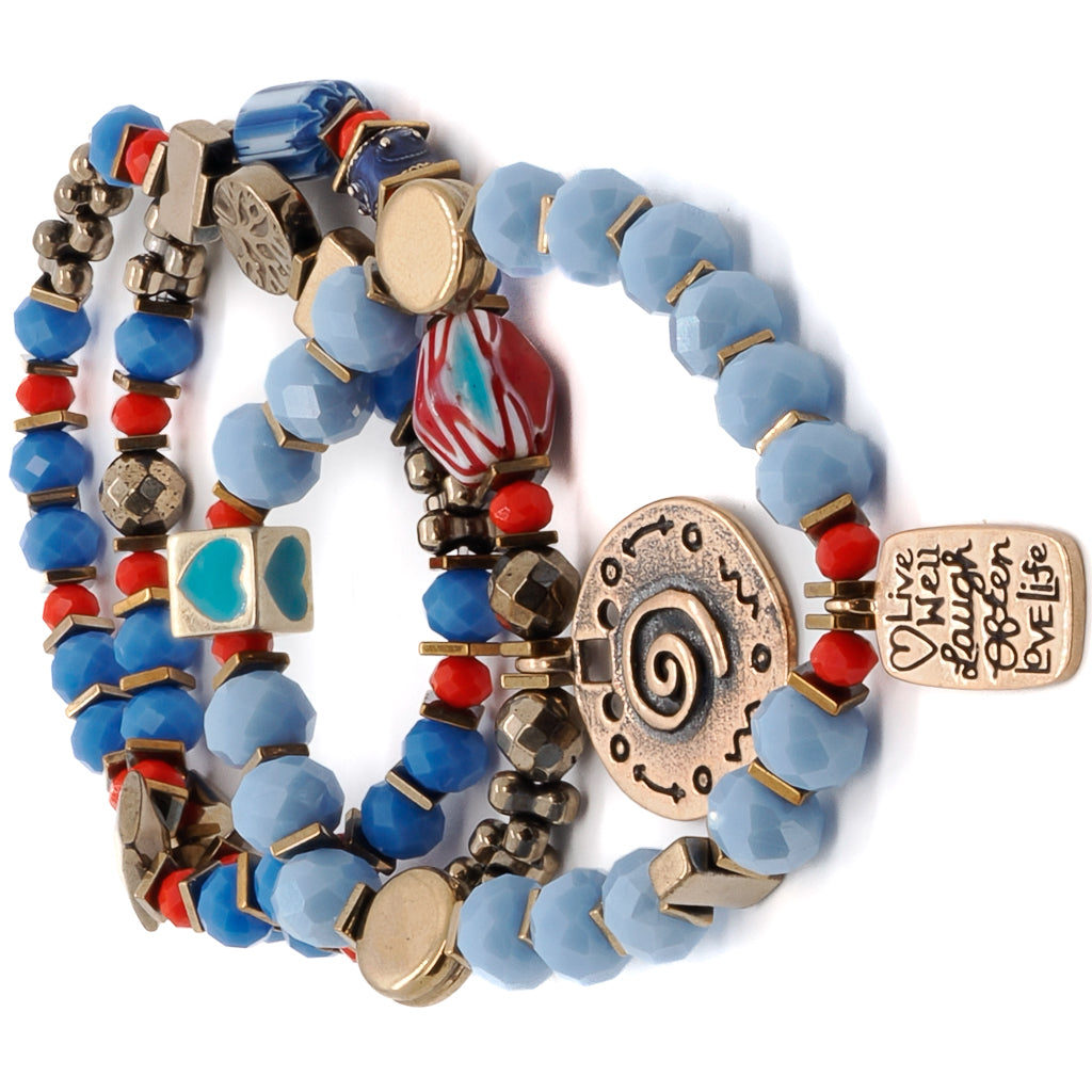 Discover the beauty and symbolism of the Love Spiritual Life Bracelet Set, handcrafted with love and featuring a bronze spiral and heart charm.