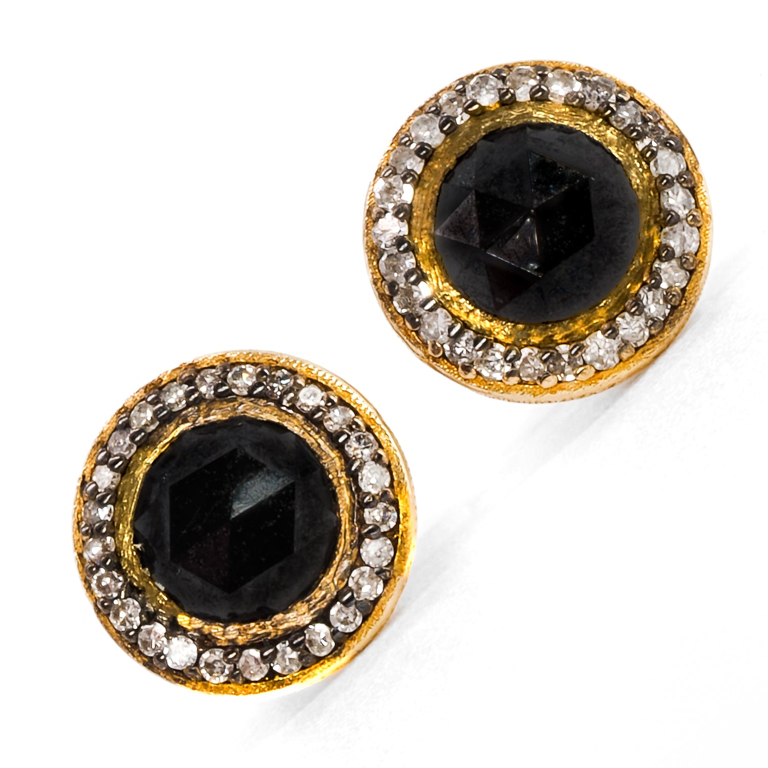 Complete your look with the Mini Black Rose Cut Stud Earrings, as they add a touch of glamour and refinement.