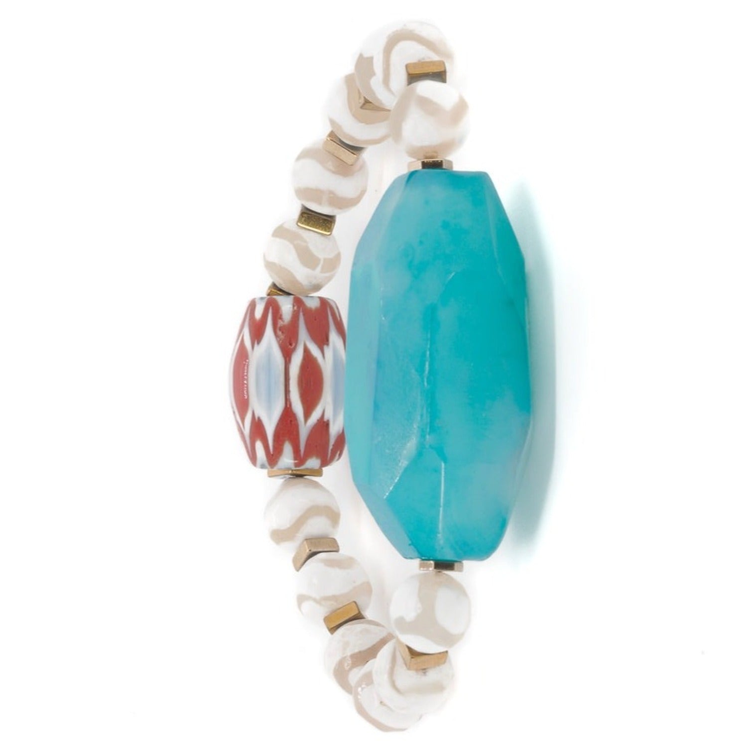 The Nepal Blue Agate Bracelet is a meaningful and stylish accessory, handcrafted to create a truly special piece.