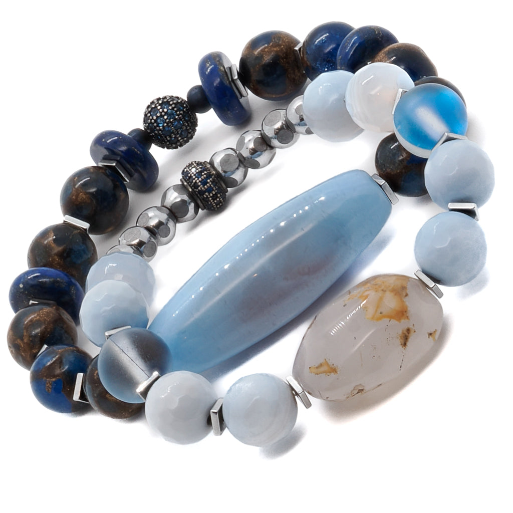 Experience the tranquil beauty of the Ocean Inner Peace Bracelet Set, handcrafted with care and meaningful intention.