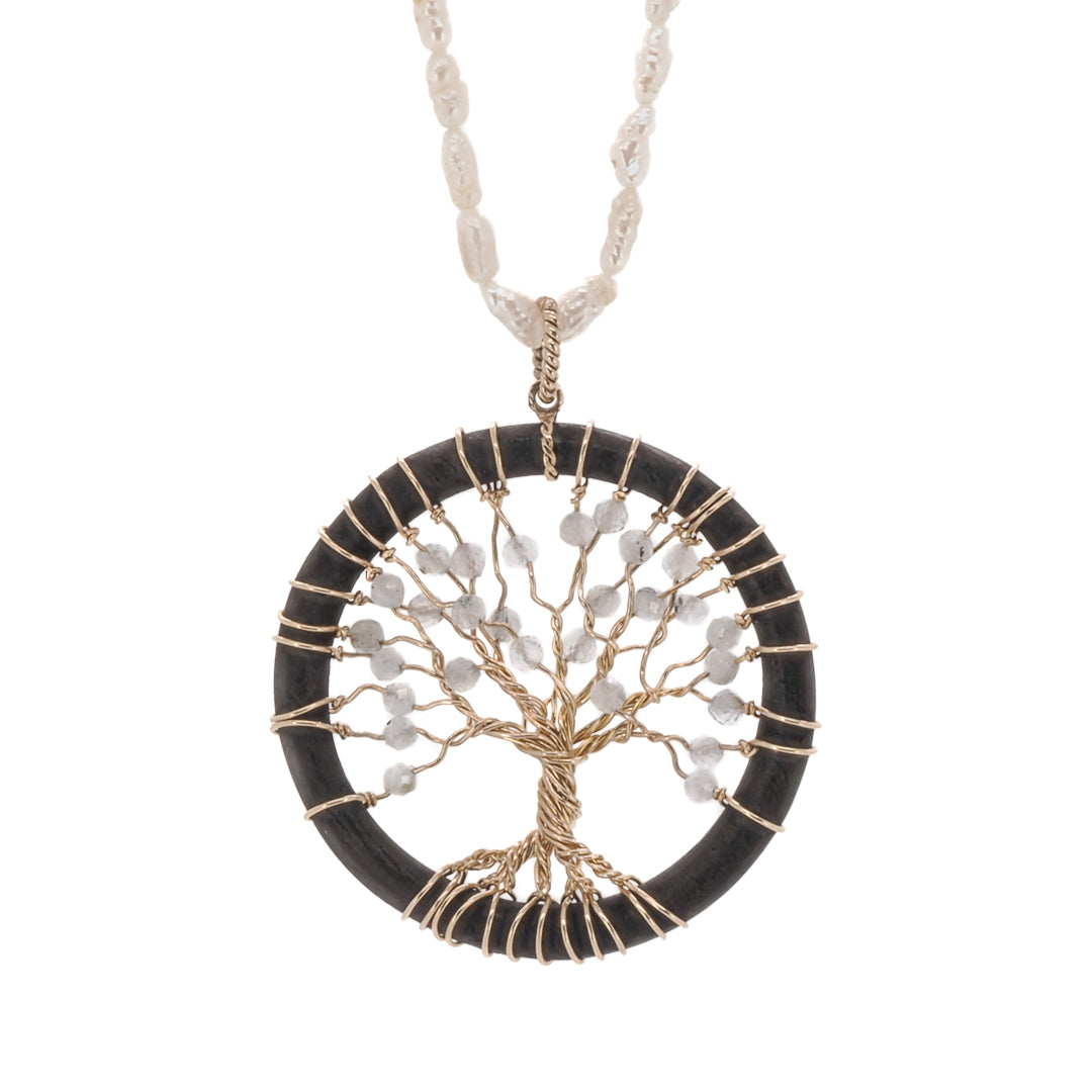 Unique and Meaningful - The Handcrafted Tree of Life Necklace with Pearl Gemstone by Ebru Jewelry.