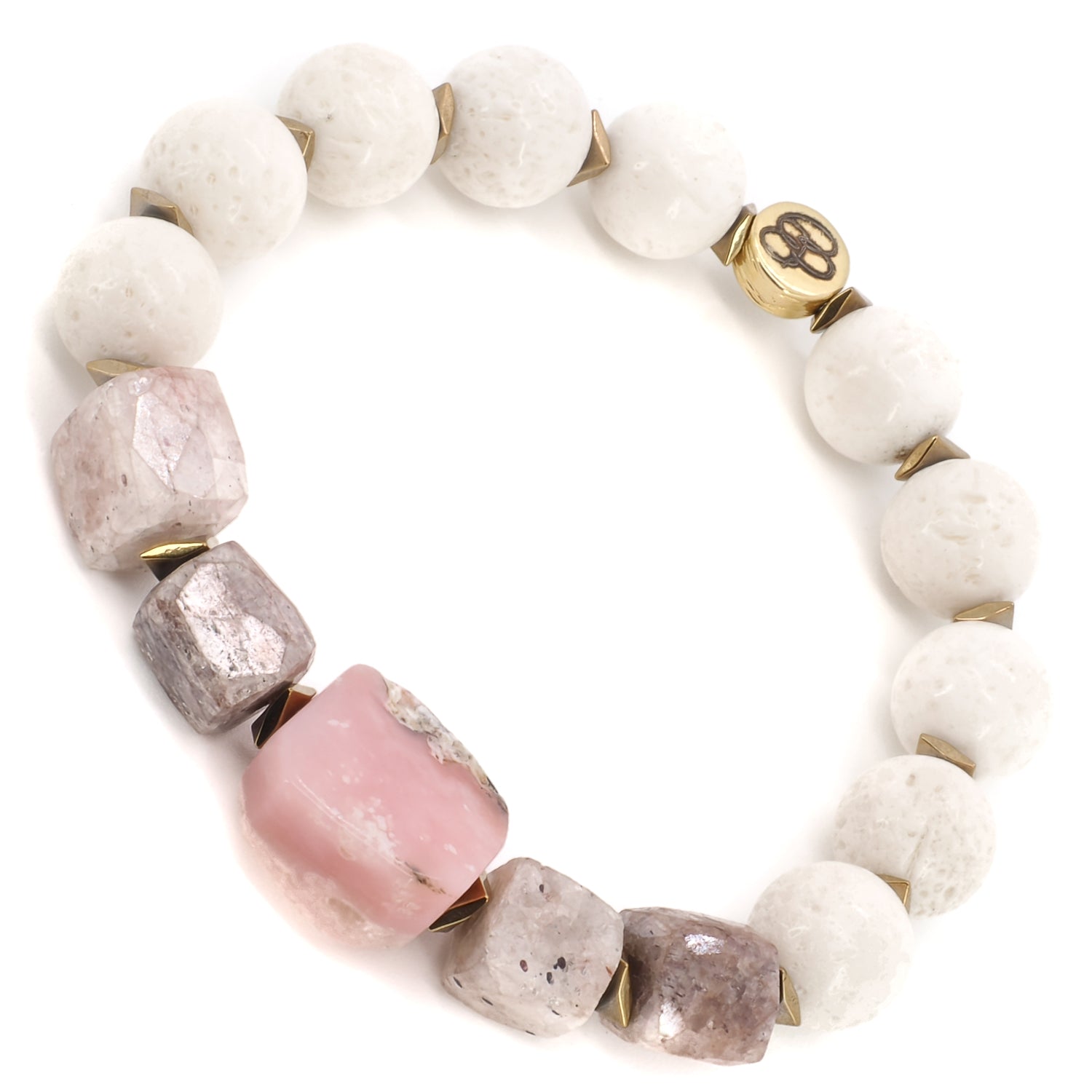 Feel grounded and balanced with the Pink Quartz Balance Bracelet, crafted with multicolor nugget hematite stone beads and rose quartz.
