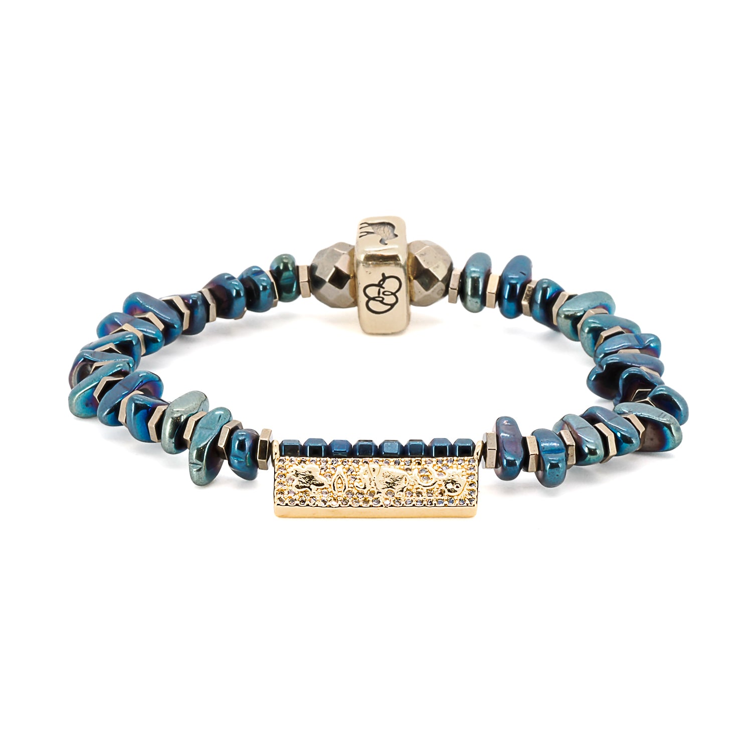 Experience the protective and luck-bringing properties of the Protection &amp; Luck Blue Hematite Bracelet, a unique and meaningful accessory.