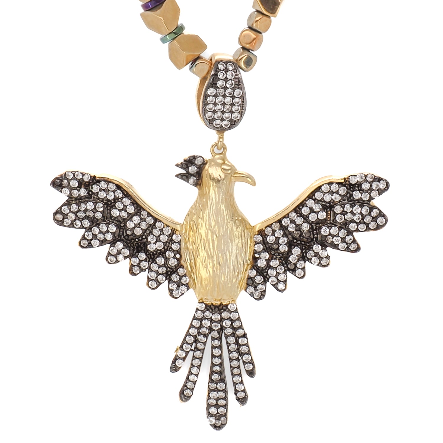 An exquisite necklace embodying the concepts of renewal and transformation through the Phoenix symbol.