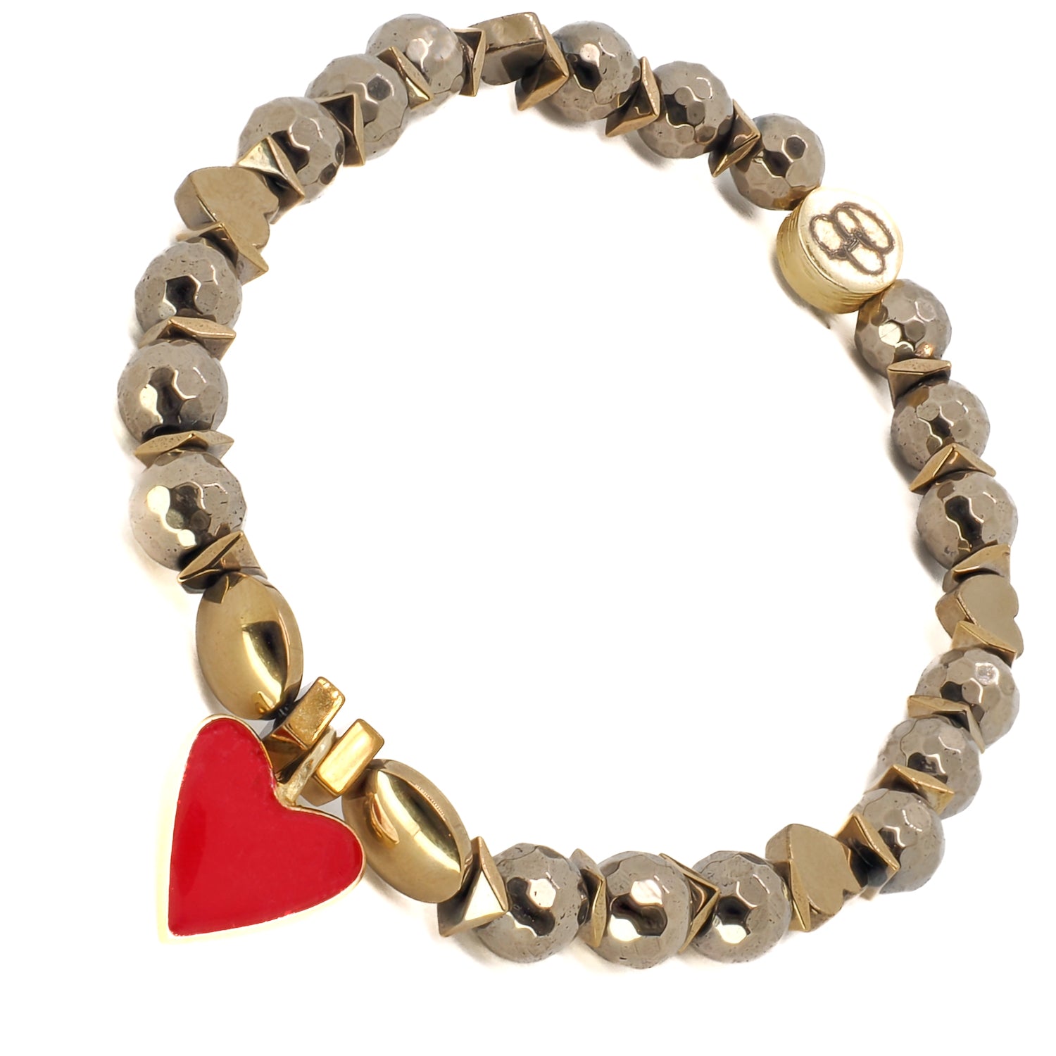 Discover the beauty and symbolism of the Red Heart Love Bracelet, a handcrafted piece adorned with a gold-plated heart charm.