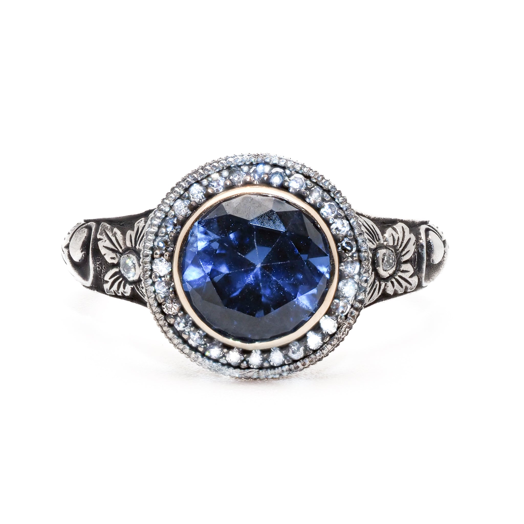 Sapphire Engagement Ring - Handcrafted with 14k Yellow Gold and 2ct Natural Sapphire.
