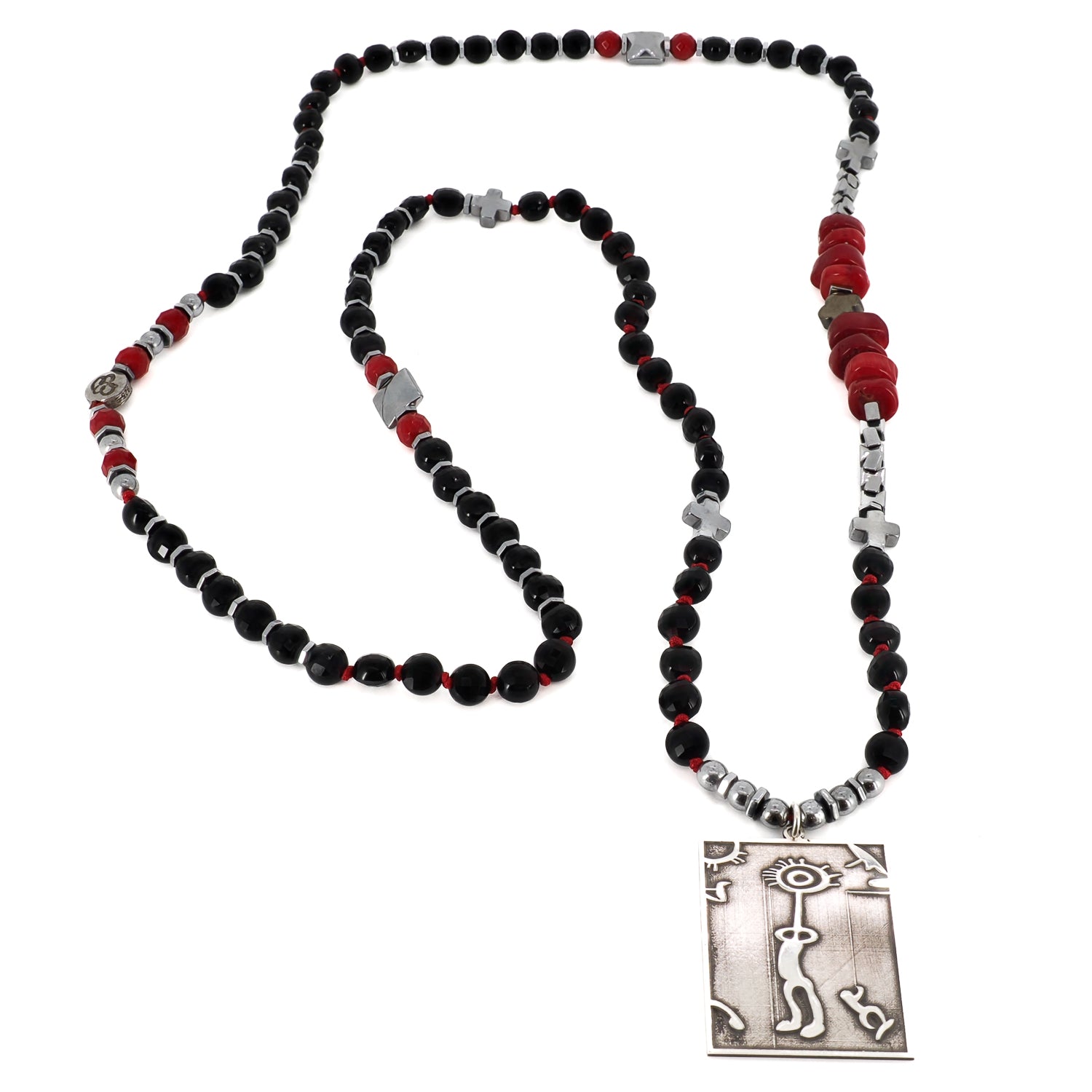 Grounding and Protective - The Onyx Necklace with Shamanic Symbol Pendant.