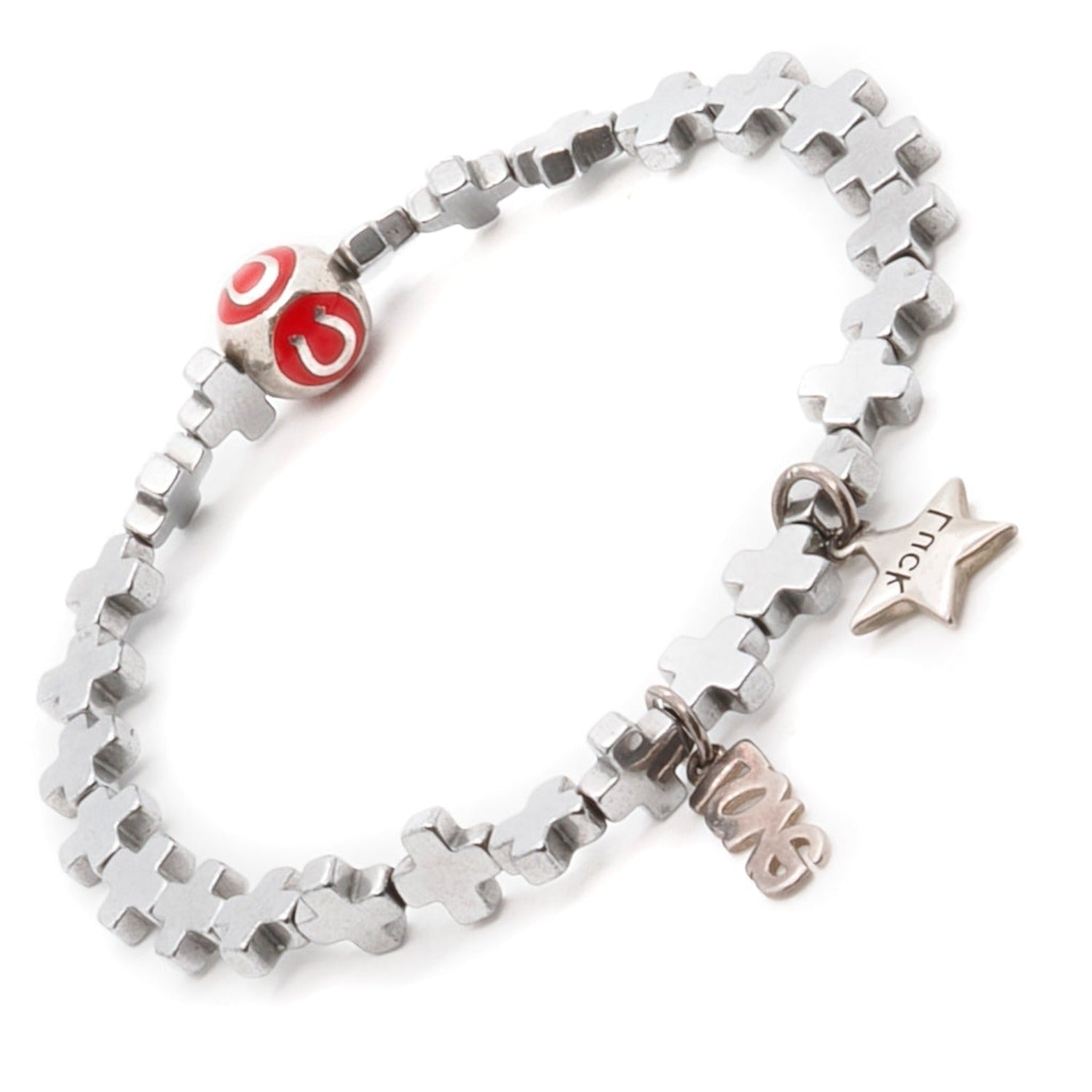Admire the intricate details of the Silver Color Lucky Charms Bracelet, featuring sterling silver love and lucky charms.