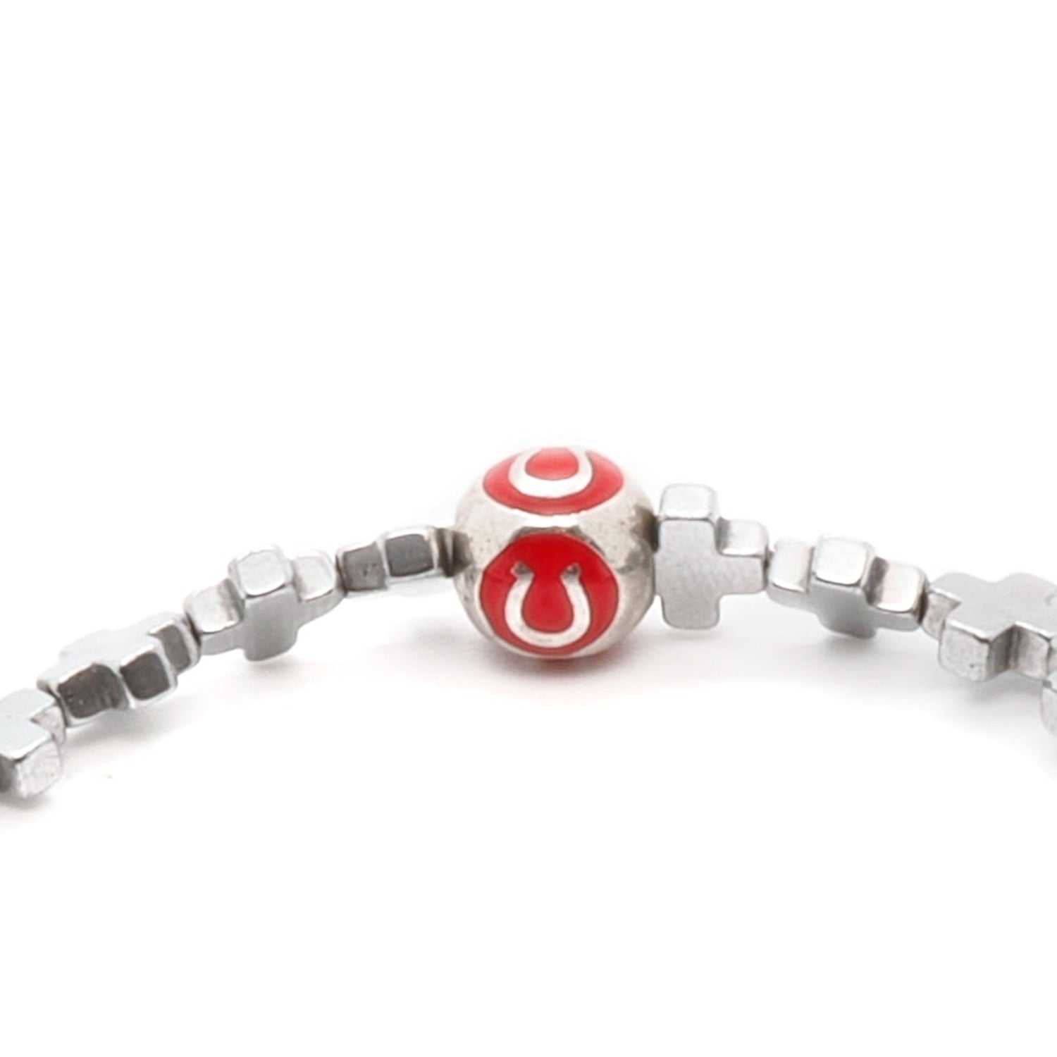 Experience the positive energy of the Silver Color Lucky Charms Bracelet, crafted with silver hematite stones and meaningful sterling silver charms.
