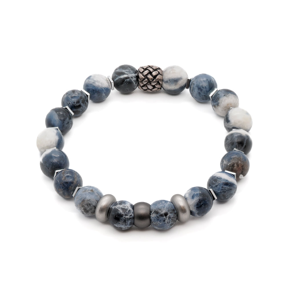 Sodalite Mindfulness Men&#39;s Bracelet - Handcrafted Accessory.