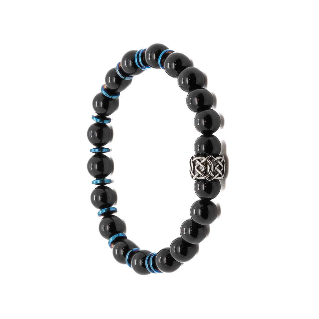 Elegant and Versatile - Black Onyx Bracelet with Hematite Spacers.