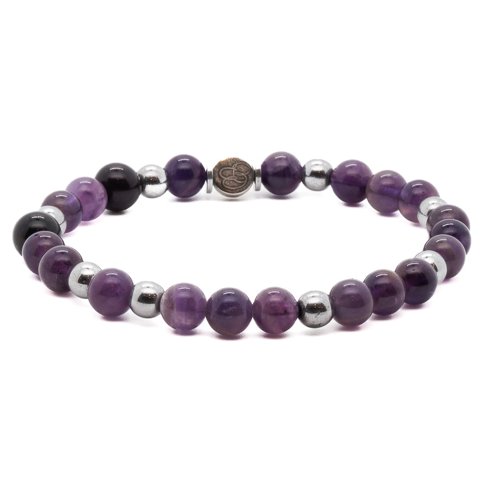 Promoting Clarity of Thought - Men&#39;s Amethyst Bracelet.