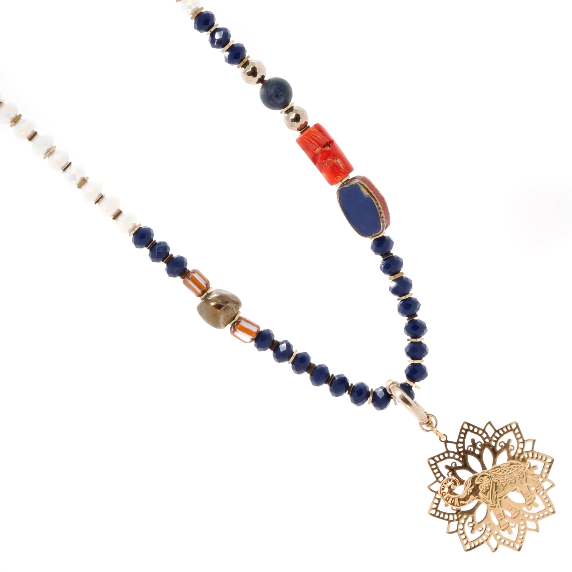 The Spiritual Elephant Necklace exudes charm and spirituality, with its unique combination of lucky elephant and butterfly charms.